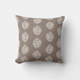 Coastal Palm Leaf Pattern Taupe Gray Kussen