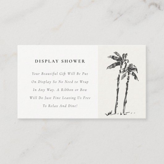 Coastal Palm Schetch Display Baby shower Informatiekaartje (Voorkant)