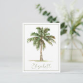 Coastal Palm Tree Personalized Briefkaart (Staand voorkant)