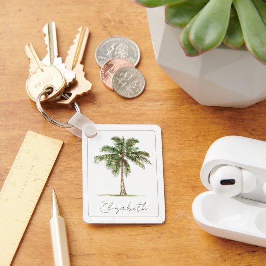Coastal Palm Tree Personalized Sleutelhanger (Bureau)