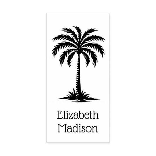 Coastal Palmetto Palm Tree gepersonaliseerd Rubberstempel (Afrduk)