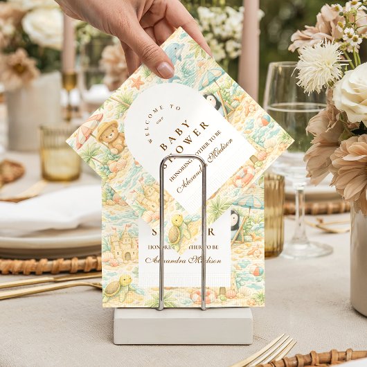 Coastal Pastel Animals Baby Shower Servet