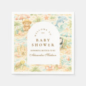 Coastal Pastel Animals Baby Shower Servet (Voorkant)