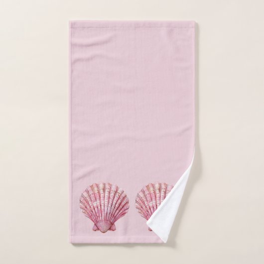 Coastal Pink Seashell Bad Handdoek (Handdoek)