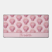 Coastal Pink Seashell gepersonaliseerd Bureaumat (Voorkant)