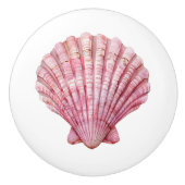 Coastal Pink Seashell Keramische Knop (Voorkant)