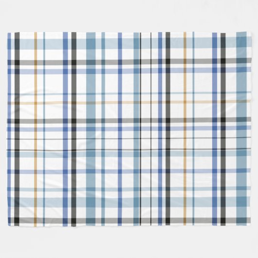 Coastal Plaid Charm: Strandgeïnspireerd Fleece Deken (Voorkant (Horizontaal))