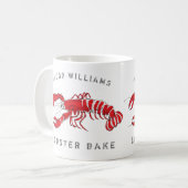 Coastal Red Lobster Monogramme Name Koffiemok (Voorkant links)