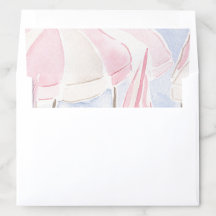 Coastal Rose Aquarelle Parapluie Plage Mariage
