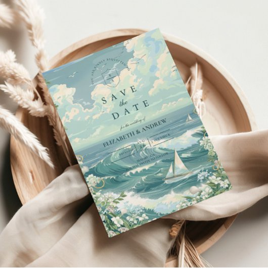 Coastal Sailboat Ocean Wedding Save The Date