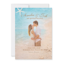 Coastal Sand & Sea Starfish wedding invitation