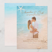 Coastal Sand & Sea Starfish wedding invitation (Devant / Derrière)