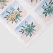 Coastal Sandpipers Flowers Shells Decoupage Paper Tissuepapier (Detail)