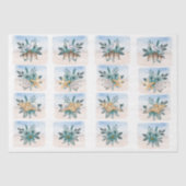 Coastal Sandpipers Flowers Shells Decoupage Paper Tissuepapier (Voorkant)