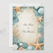 Coastal Sandy Beach Seashells Housewarming Party Kaart (Achterkant)