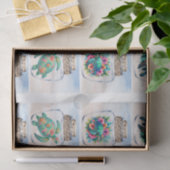 Coastal Sea Turtles in a Jar Decoupage  Tissuepapier (Geschenk)