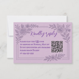 Coastal Seascape QR Code RSVP Card Kaartje