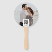 Coastal Seashell Beach Wedding Tropical QR Photo Handwaaier (Achterkant)