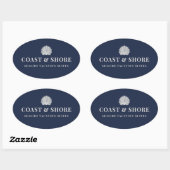 Coastal Seashell Brand Logo Ovale Sticker (Vel)
