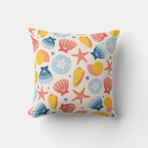 Coastal Seashell en Starfish Patroon Kussen