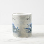 Coastal Seashell Indigo Blue Monogramme Name Koffiemok (Center)