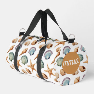 Coastal Seashell Monogram Gym & Travel Bag Plunjezak