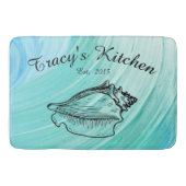 Coastal Seashell Monogram Kitchen Mat (Voorkant)