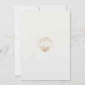 Coastal Seashell Monogram Nautical Striped Wedding Kaart (Achterkant)