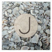 Coastal Seashell Monogram  Tegeltje (Voorkant)