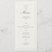 Coastal Seashell Nautical Formal Ecru Wedding Menu (Voorkant)