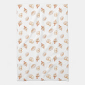 Coastal Seashell Oceanside Beach Nautical Theedoek (Verticaal)