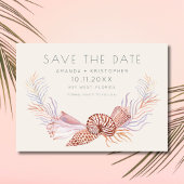 Coastal Seashell Photo Beach Wedding Save the Date