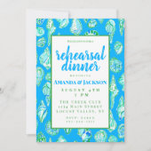 Coastal Seashell repetitie diner uitnodiging (Voorkant)