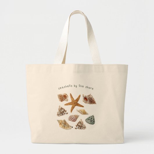 Coastal Seashells Aesthetic Large Tote Bag (Devant)