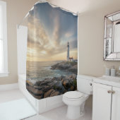 Coastal Serenity Lighthouse Shower Curtain Douchegordijn (In situ)