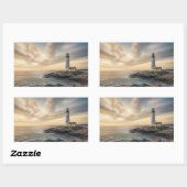 Coastal Serenity Lighthouse Stickers (4-Pack) (Feuille)