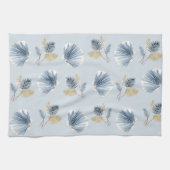Coastal Shell Botanical | Soft Blue Theedoek (Horizontaal)