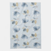 Coastal Shell Botanical | Soft Blue Theedoek (Verticaal)