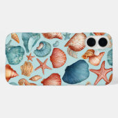 Coastal Shells & Starfish Patroon Case-Mate iPhone Case (Achterkant (horizontaal))