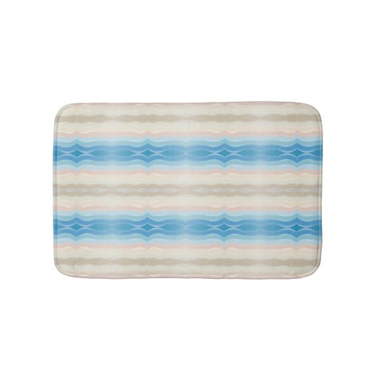 Coastal Shoreline Salty Wavy Repeteren Patroon Badmat (Voorkant)