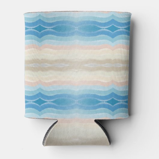 Coastal Shoreline Salty Wavy Repeteren Patroon Blikjeskoeler (Voorkant)