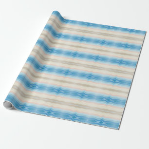 Coastal Shoreline Salty Wavy Repeteren Patroon Cadeaupapier