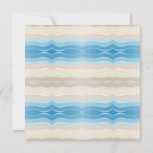 Coastal Shoreline Salty Wavy Repeteren Patroon Feestdagenkaart