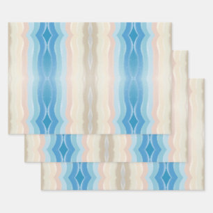Coastal Shoreline Salty Wavy Repeteren Patroon Inpakpapier Vel