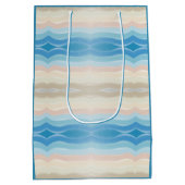 Coastal Shoreline Salty Wavy Repeteren Patroon Medium Cadeauzakje (Achterkant)