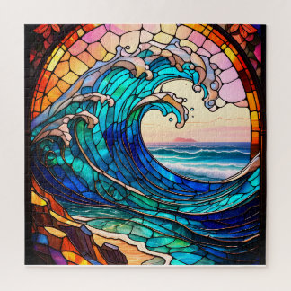 Coastal Stained Glass Jigsaw Puzzle Legpuzzel