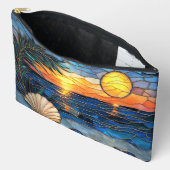 Coastal Stained Glass Zipper Pouch Etui (Open)