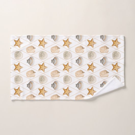 Coastal Starfish and Seashells Bad Handdoek (Handdoek)