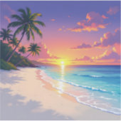 Coastal Stillness - Square Vinyl Sticker (Voorkant)