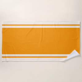 Coastal Stripe Beach Towel - Orange & Cream Strandlaken